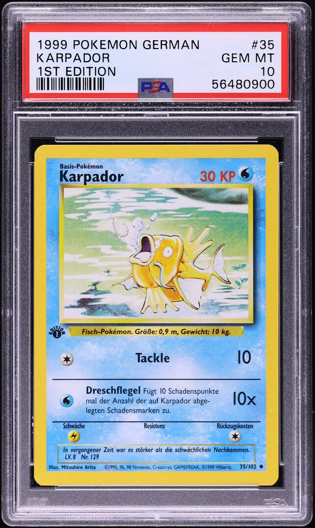 1999 Pokemon German Base Set 1st Edition Magikarp #35 PSA 10 GEM MINT