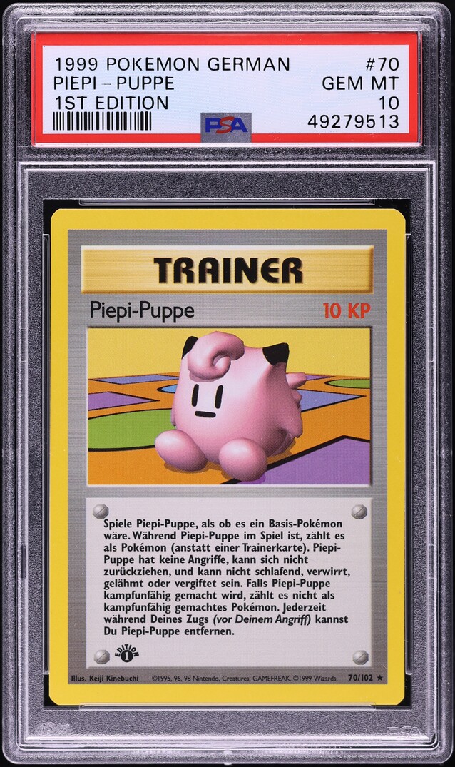 1999 Pokemon German Base Set 1st Edition Clefairy Doll #70 PSA 10 GEM MINT