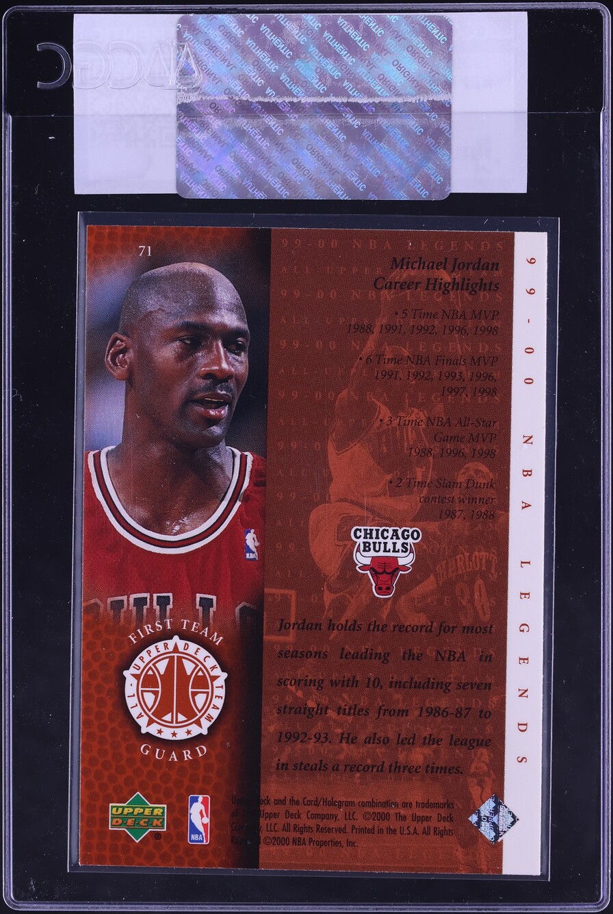 1999 Upper Deck Legends Michael Jordan #71 CGC AUTH