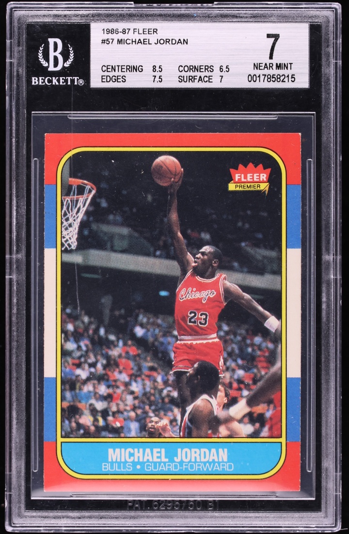 1986 Fleer Basketball Michael Jordan ROOKIE #57 BGS 7 NRMT