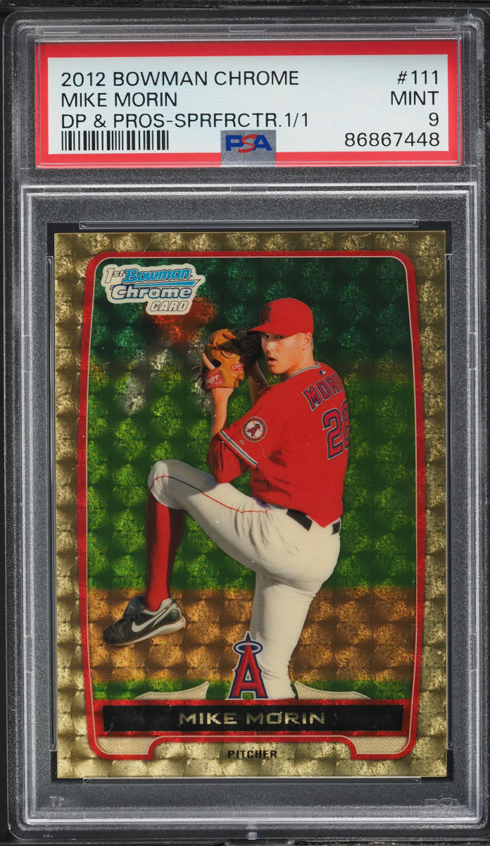 2012 Bowman Chrome Draft Picks Superfractor Mike Morin PROSPECT 1/1 #BDPP111 PSA 9 MINT