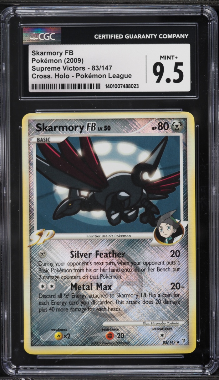 2009 Pokemon Platinum Supreme Victors League Crosshatch Holo Skarmory FB #83 CGC 9.5 MINT+