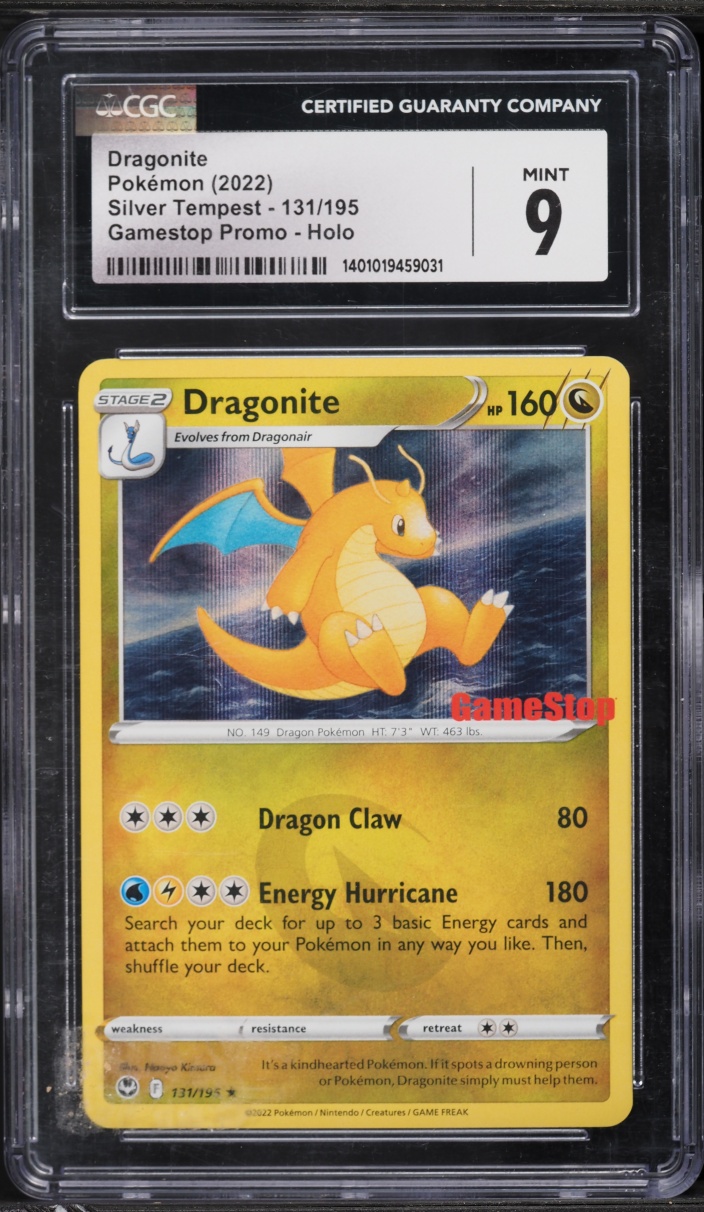 2022 Pokemon Sword & Shield Silver Tempest GameStop Promo Dragonite #131 CGC 9 MINT