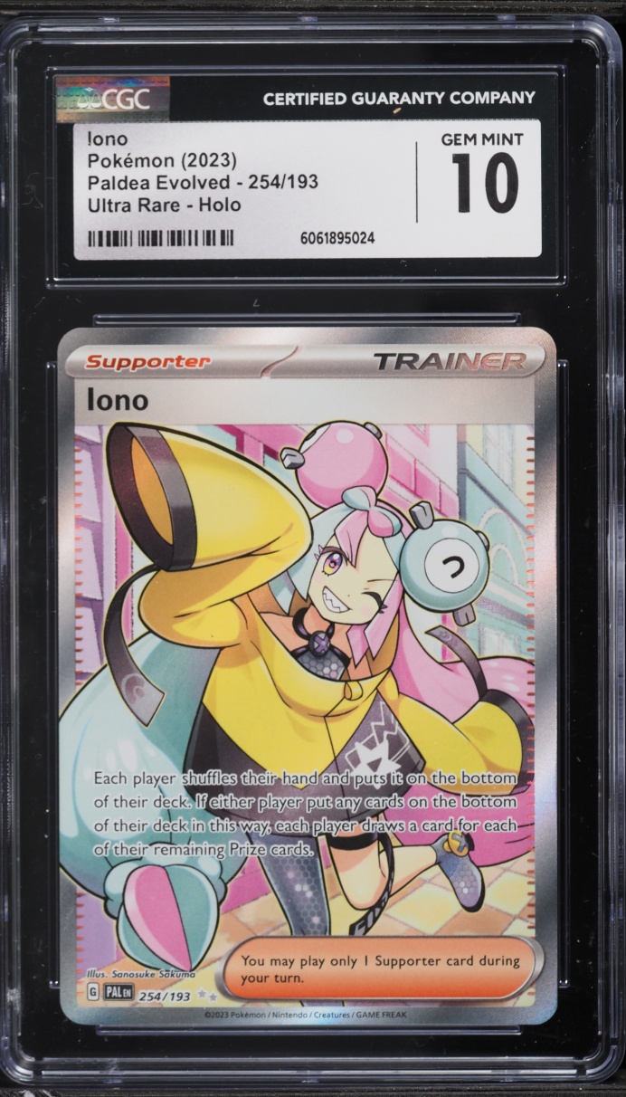 2023 Pokemon Scarlet & Violet Paldea Evolved Full Art Iono #254 CGC 10 GEM MINT