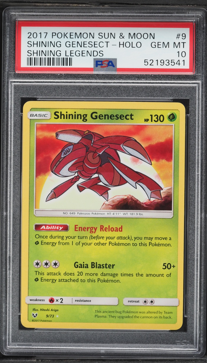 2017 Pokemon Sun & Moon Shining Legends Holo Shining Genesect #9 PSA 10 GEM MINT