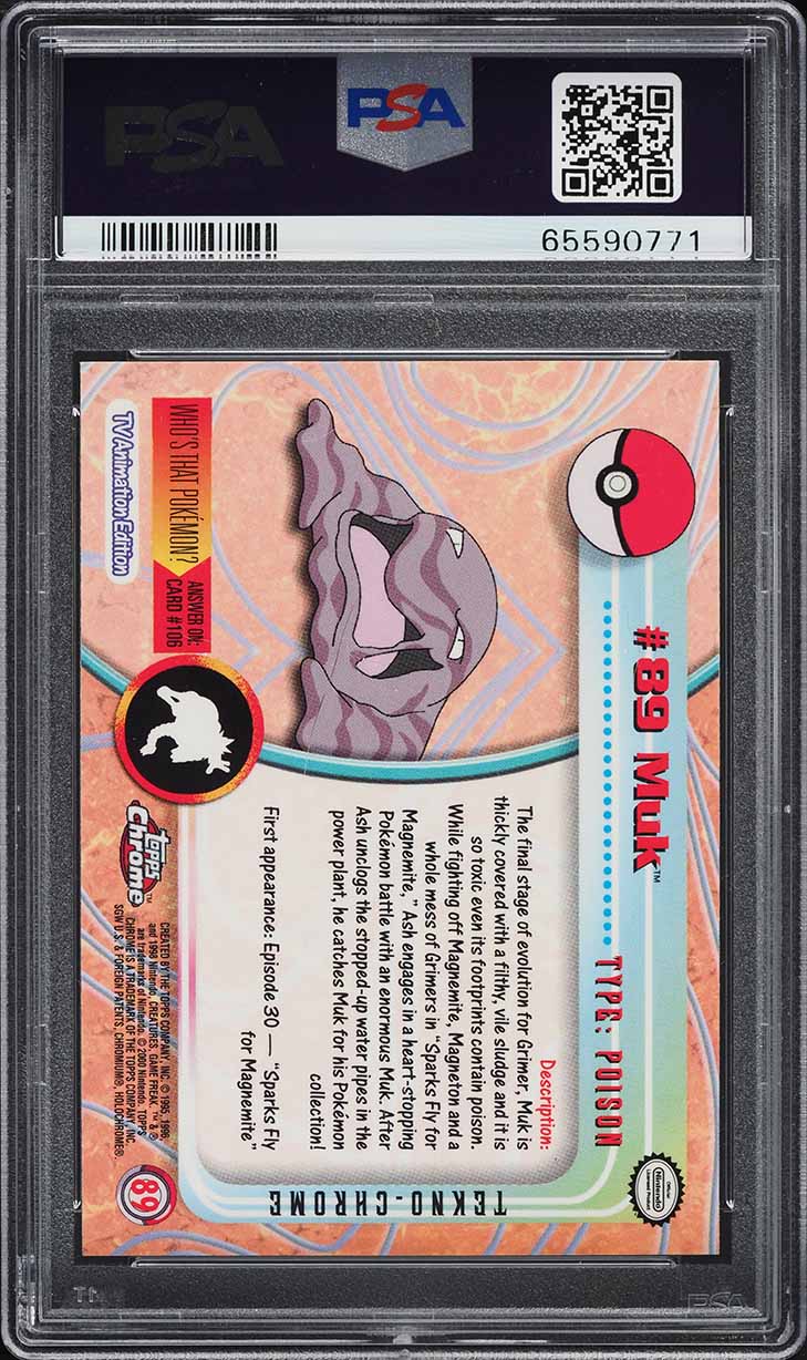 2000 Topps Chrome Pokemon Series 2 Tekno Muk #89 PSA 10 GEM MINT