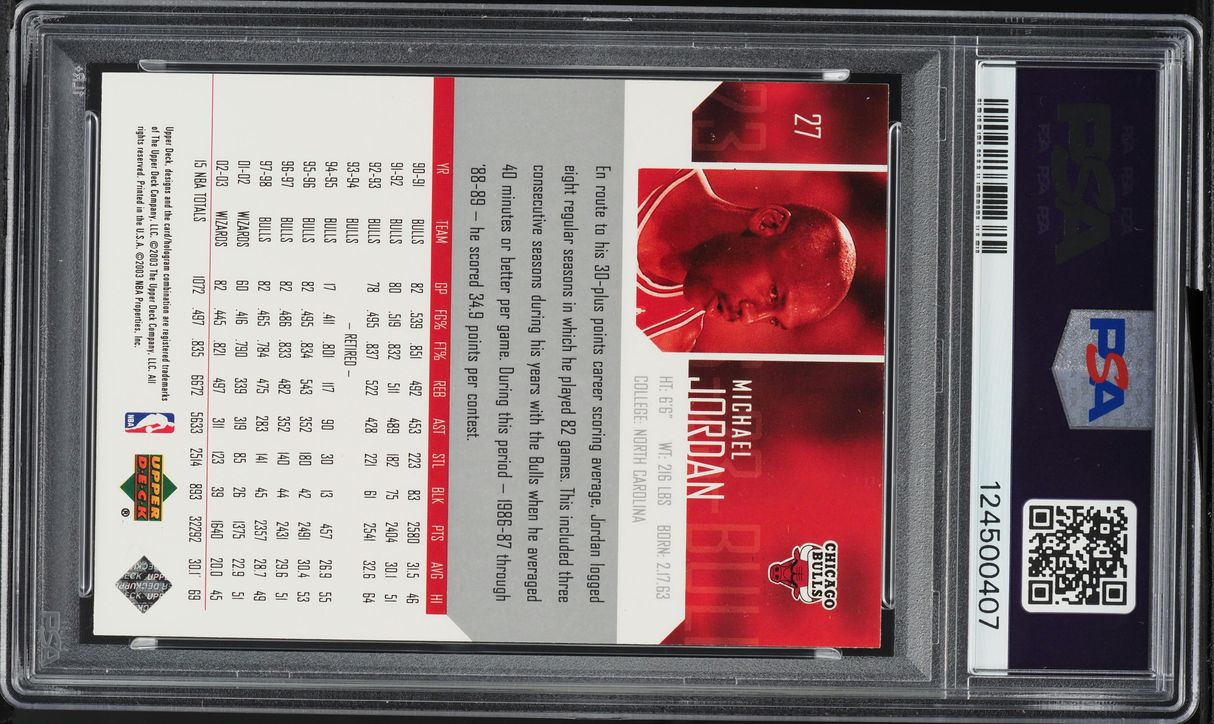 2003 Upper Deck Basketball Michael Jordan #27 PSA 10 GEM MINT