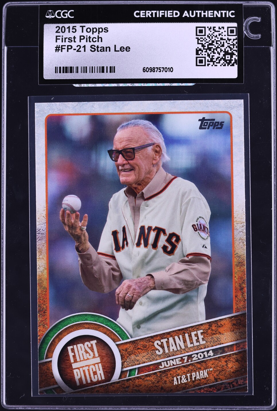 2015 Topps First Pitch Stan Lee #FP-21 CGC AUTH