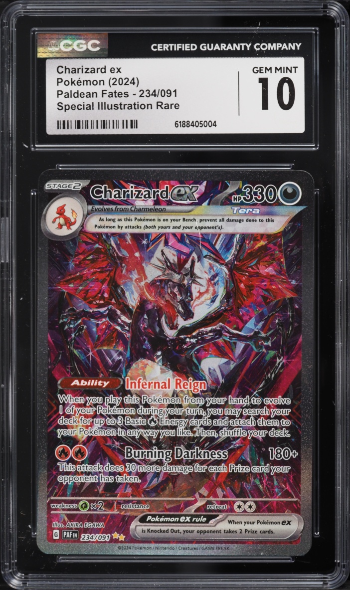 2024 Pokemon Scarlet & Violet Paldean Fates SIR Charizard EX #234 CGC 10 GEM MINT