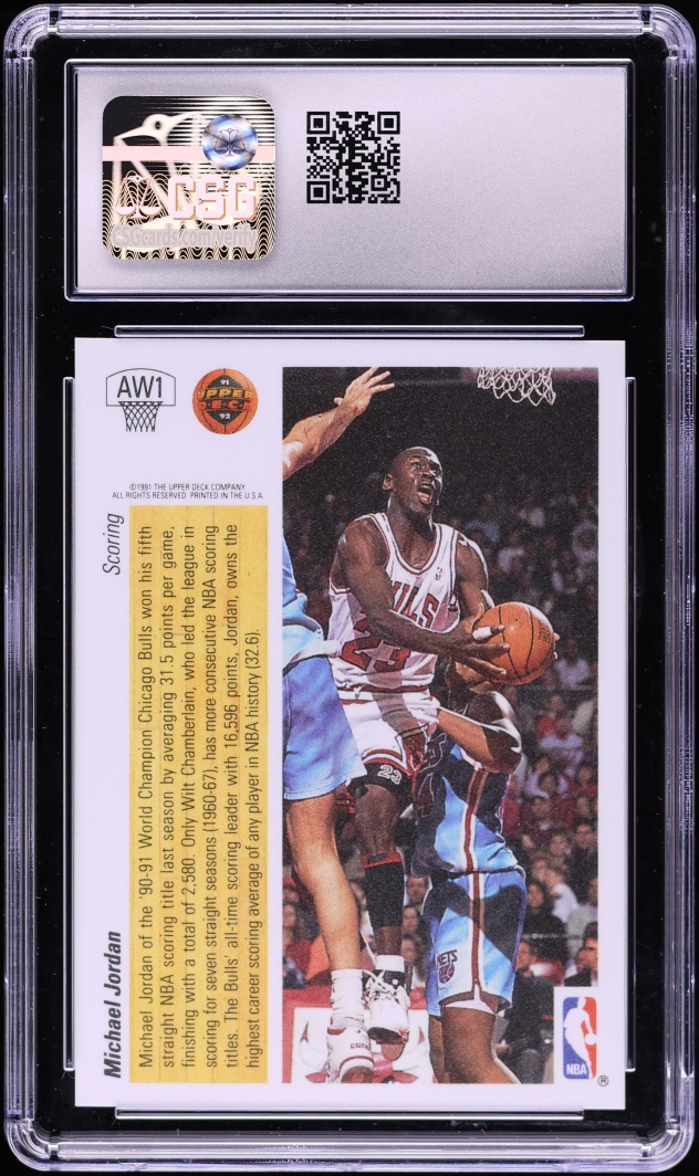 1991 Upper Deck Award Winner Holograms Scoring Michael Jordan #AW4 CSG 8.5