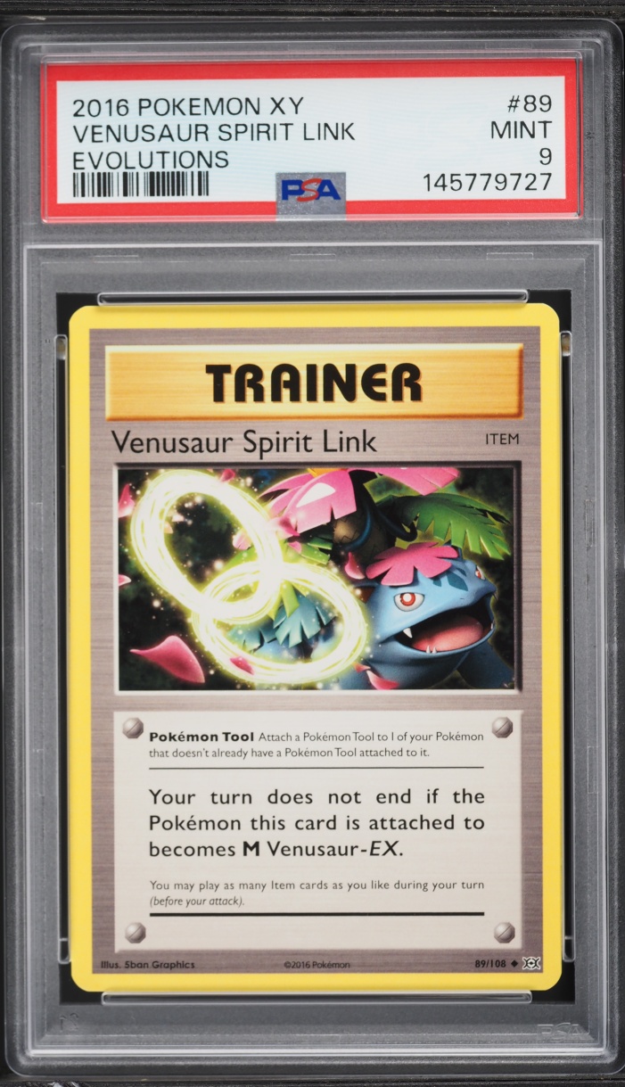 2016 Pokemon XY Evolutions Venusaur Spirit Link #89 PSA 9 MINT
