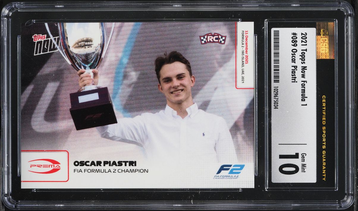2021 Topps Now Formula 1 Oscar Piastri ROOKIE #089 CSG 10 GEM MINT
