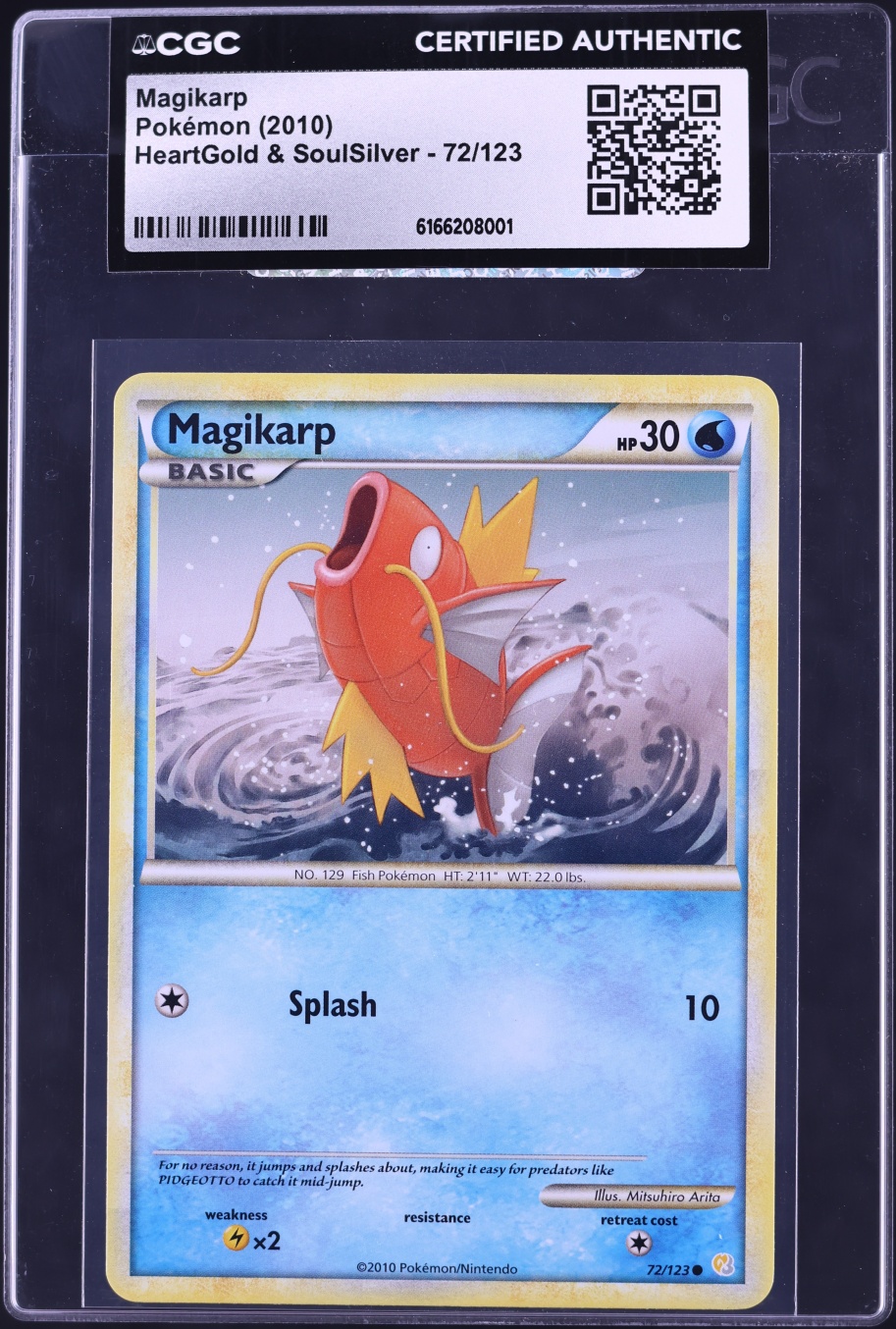 2010 Pokemon HeartGold & SoulSilver Magikarp #72 CGC AUTH