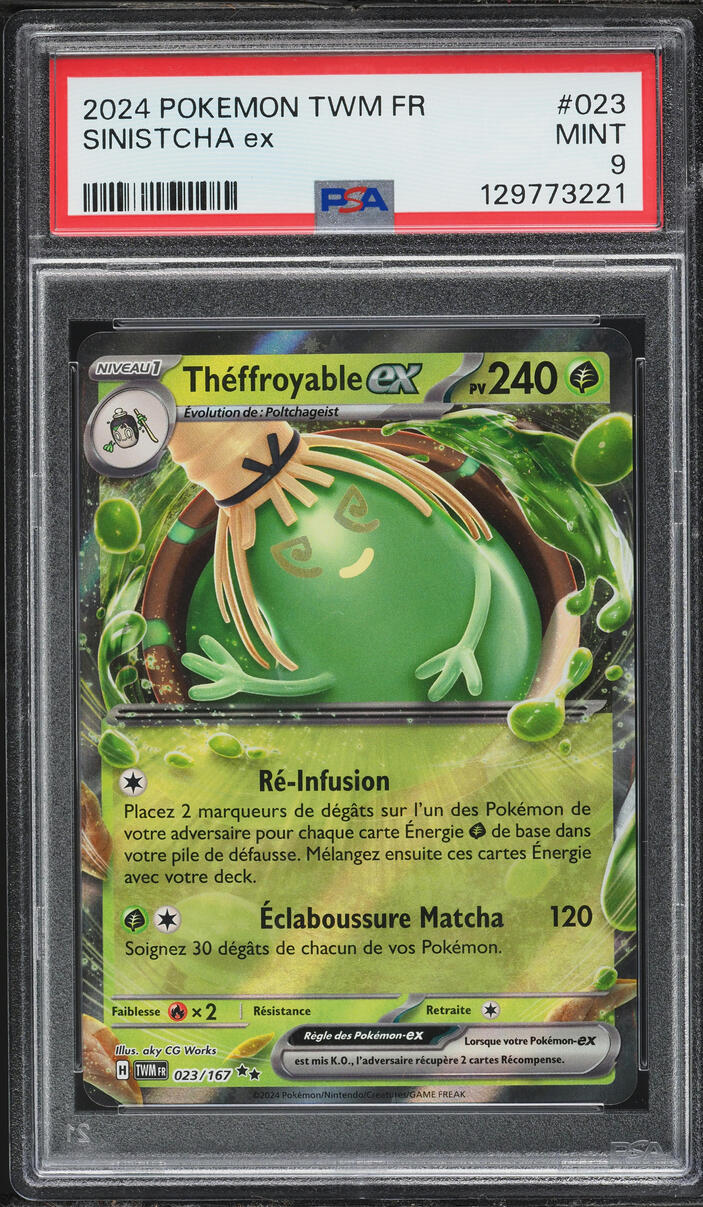 2024 Pokemon French Scarlet & Violet Twilight Masquerade Sinistcha Ex #23 PSA 9 MINT
