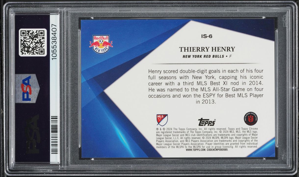 2024 Topps Chrome Sapphire MLS Infinite Sapphire Thierry Henry #IS-6 PSA 9 MINT