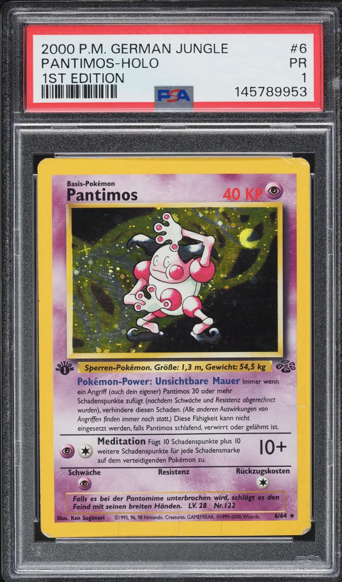 2000 Pokemon German Jungle 1st Edition Holo Mr. Mime #6 PSA 1 PR
