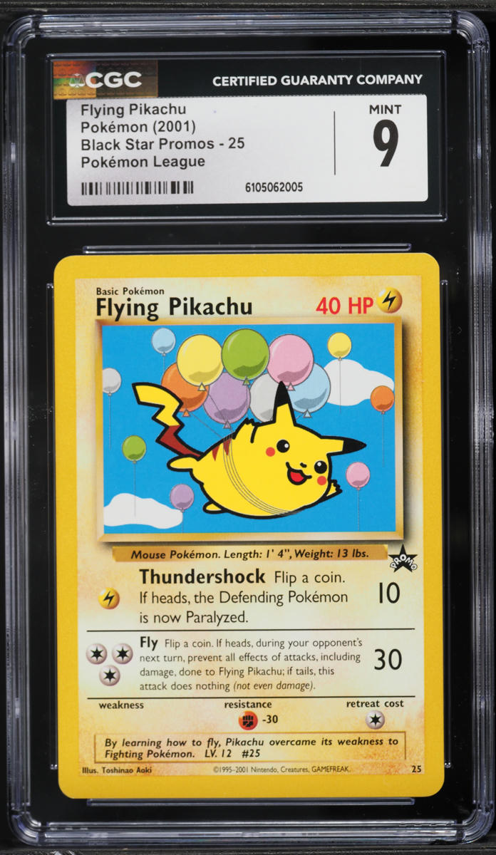 2001 Pokemon League Promo Flying Pikachu #25 CGC 9 MINT