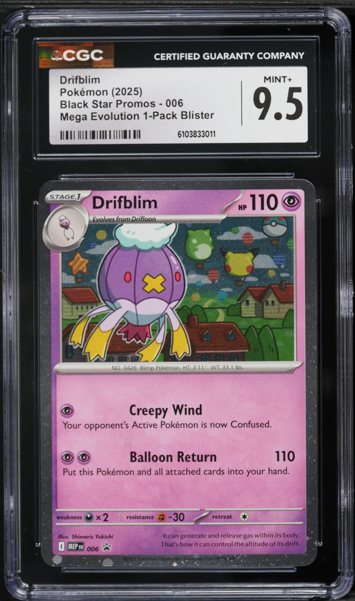 2025 Pokemon Mega Evolution Promo 1-Pack Blister Drifblim #6 CGC 9.5 MINT+
