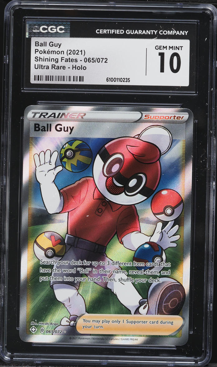 2021 Pokemon Sword & Shield Shining Fates Full Art Ball Guy #65 CGC 10 GEM MINT