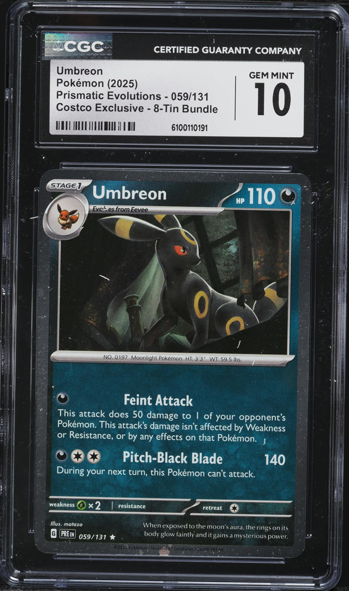 2025 Pokemon SV Prismatic Evolutions Costco Exclusive Umbreon #059 CGC 10 GEM MINT