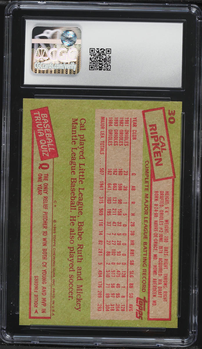 1985 Topps Cal Ripken Jr. #30 CGC 8 NM-MT