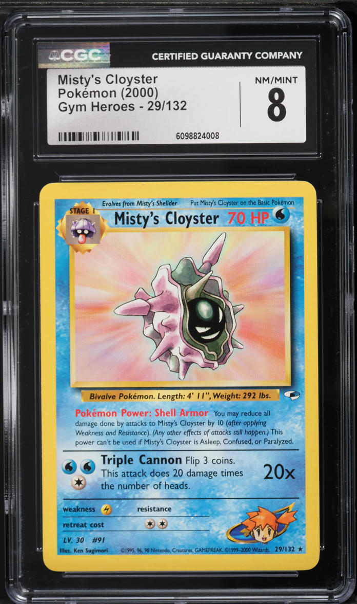 2000 Pokemon Gym Heroes Misty's Cloyster #29 CGC 8 NM-MT