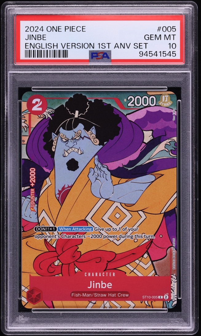2024 One Piece 1st Anniversary Set English Version Jinbe #ST10-005 PSA 10 GEM MINT