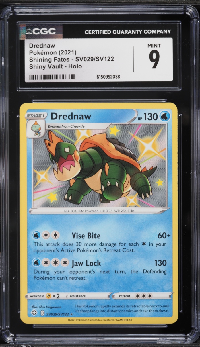 2021 Pokemon Sword & Shield Shining Fates Shiny Drednaw #SV029 CGC 9 MINT