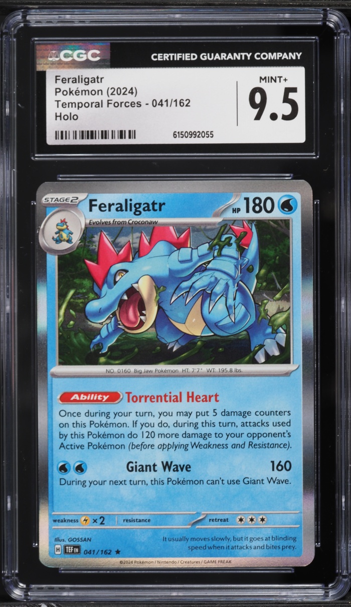 2024 Pokemon Scarlet & Violet Temporal Forces Holo Feraligatr #41 CGC 9.5 MINT+