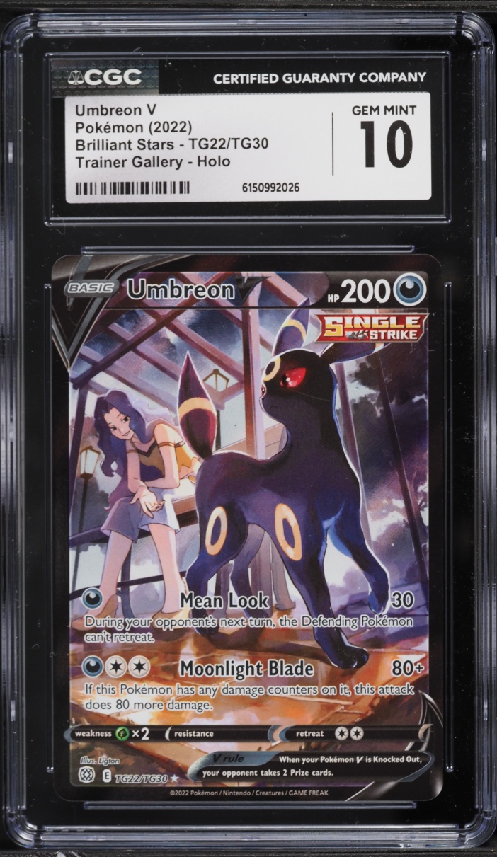 2022 Pokemon Sword & Shield Brilliant Stars Trainer Gallery CHR Umbreon V #TG22 CGC 10 GEM MINT