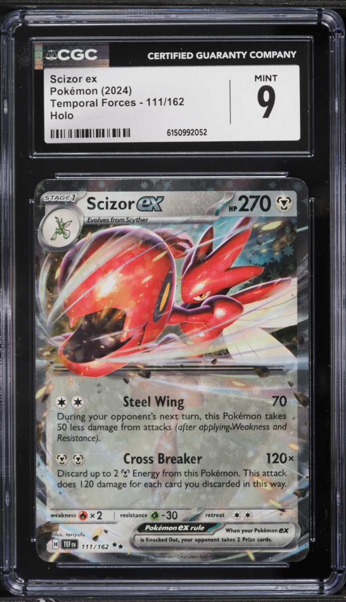2024 Pokemon Scarlet & Violet Temporal Forces Holo Scizor ex #111 CGC 9 MINT