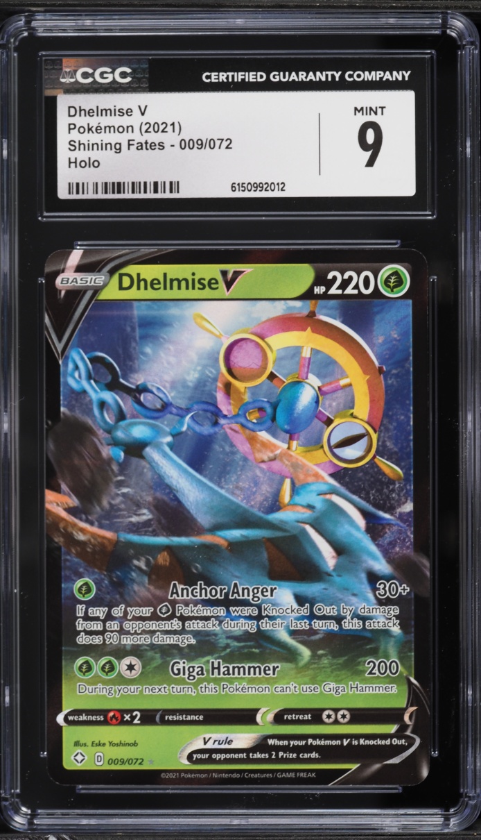 2021 Pokemon Sword & Shield Shining Fates Alt Art Dhelmise V #009 CGC 9 MINT