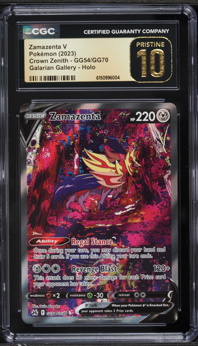 2023 Pokemon SWSH Crown Zenith Galarian Gallery Full Art Zamazenta V #GG54 CGC 10 PRISTINE
