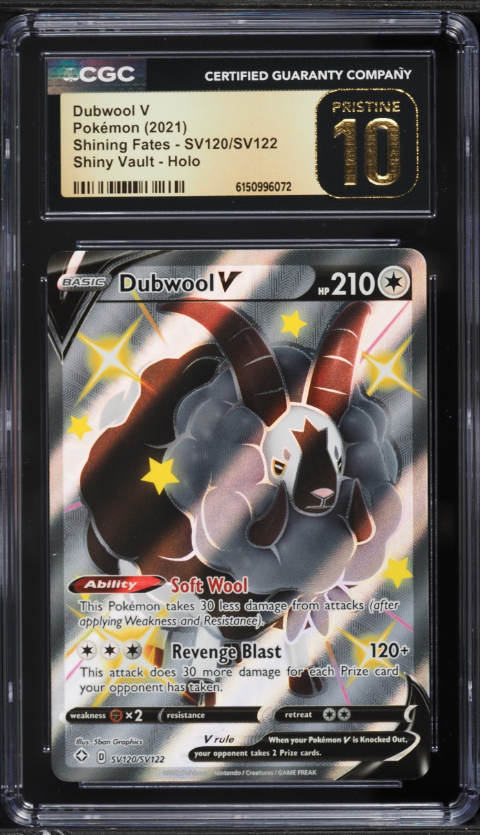 2021 Pokemon Sword & Shield Shining Fates Shiny Vault Full Art Dubwool V #SV120 CGC 10 PRISTINE