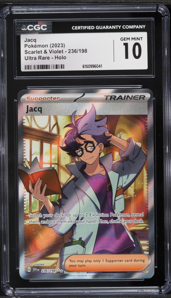 2023 Pokemon Scarlet & Violet Full Art Jacq #236 CGC 10 GEM MINT