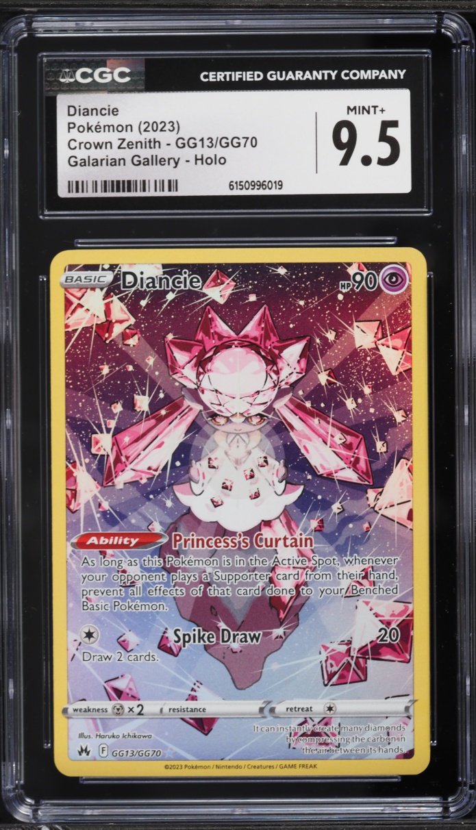 2023 Pokemon Sword & Shield Crown Zenith Galarian Gallery Alt Art Diancie #GG13 CGC 9.5 MINT+