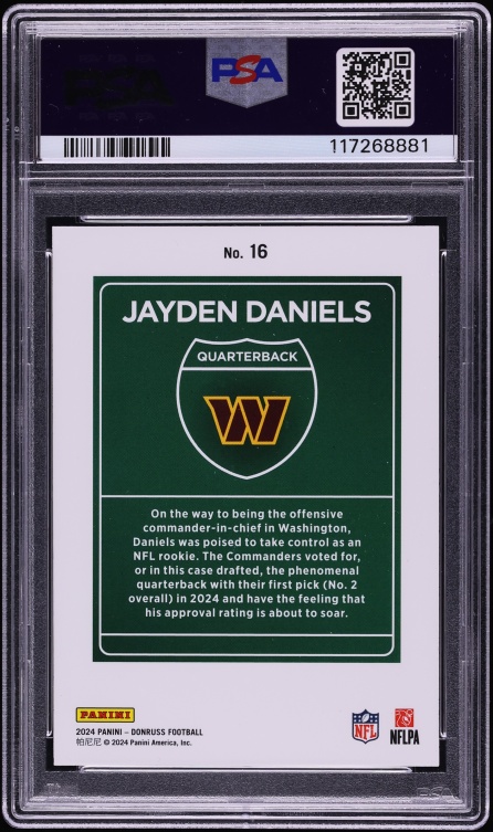 2024 Donruss Downtown Jayden Daniels ROOKIE #16 PSA 10 GEM MINT