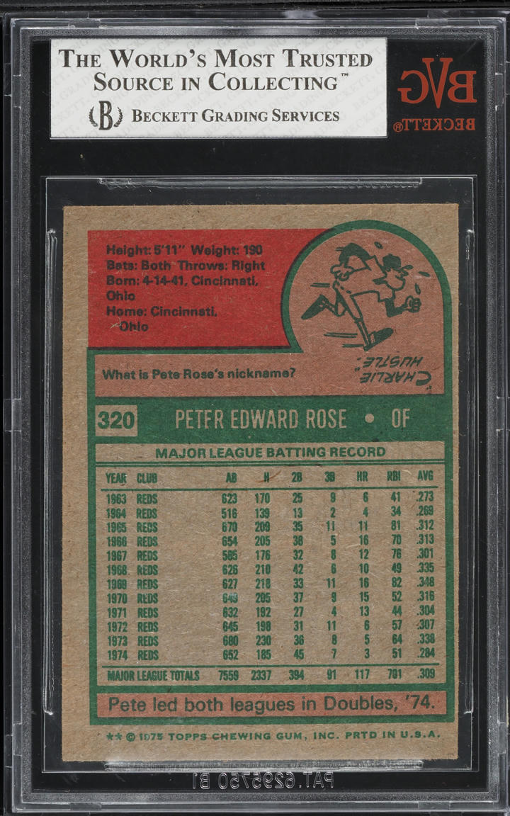1975 Topps Pete Rose #320 BVG 6.5 EXMT+