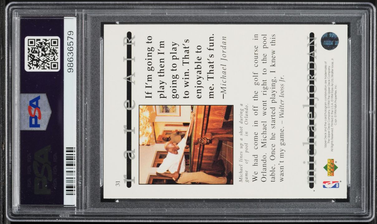 1994 Upper Deck MJ Rare Air Michael Jordan #31 PSA 10 GEM MINT