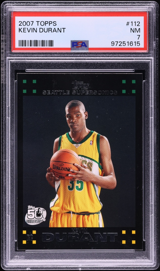 2007 Topps Basketball Kevin Durant ROOKIE #112 PSA 7 NRMT