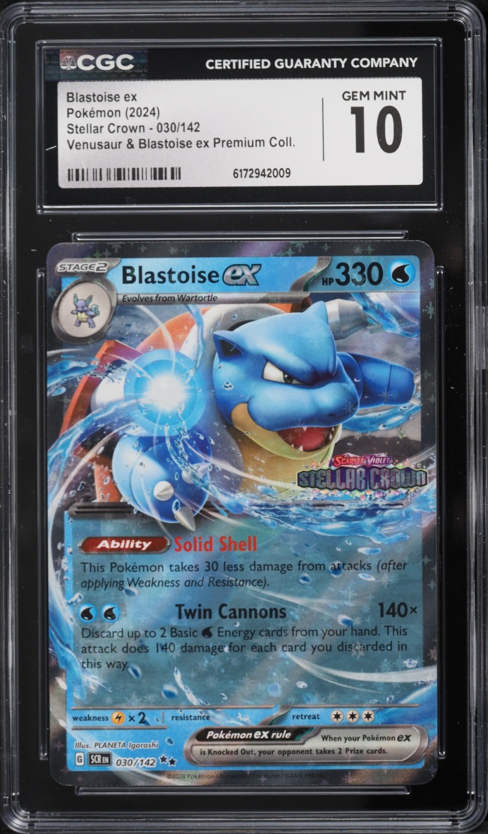 2024 Pokemon SV Stellar Crown Venusaur Premium Collection Holo Blastoise ex #30 CGC 10 GEM MINT