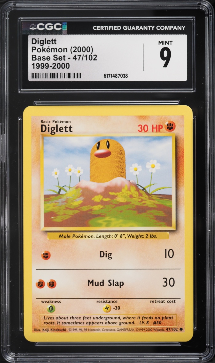 1999-2000 Pokemon Base Set Diglett #47 CGC 9 MINT