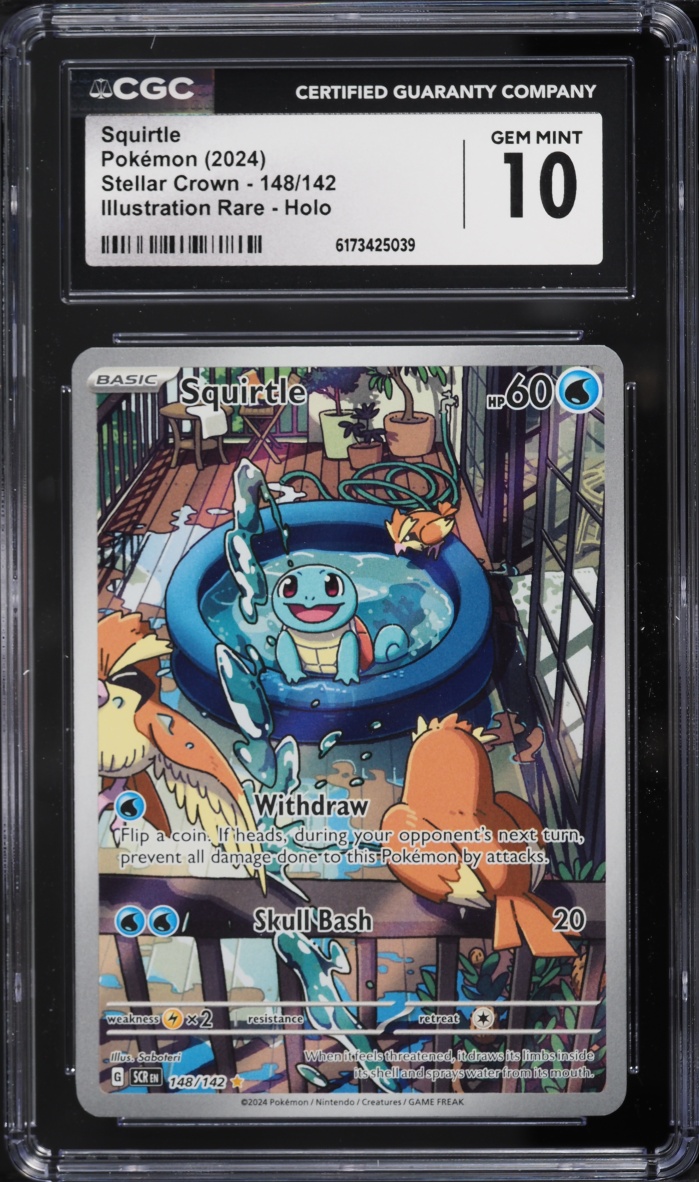 2024 Pokemon Scarlet & Violet Stellar Crown IR Squirtle #148 CGC 10 GEM MINT