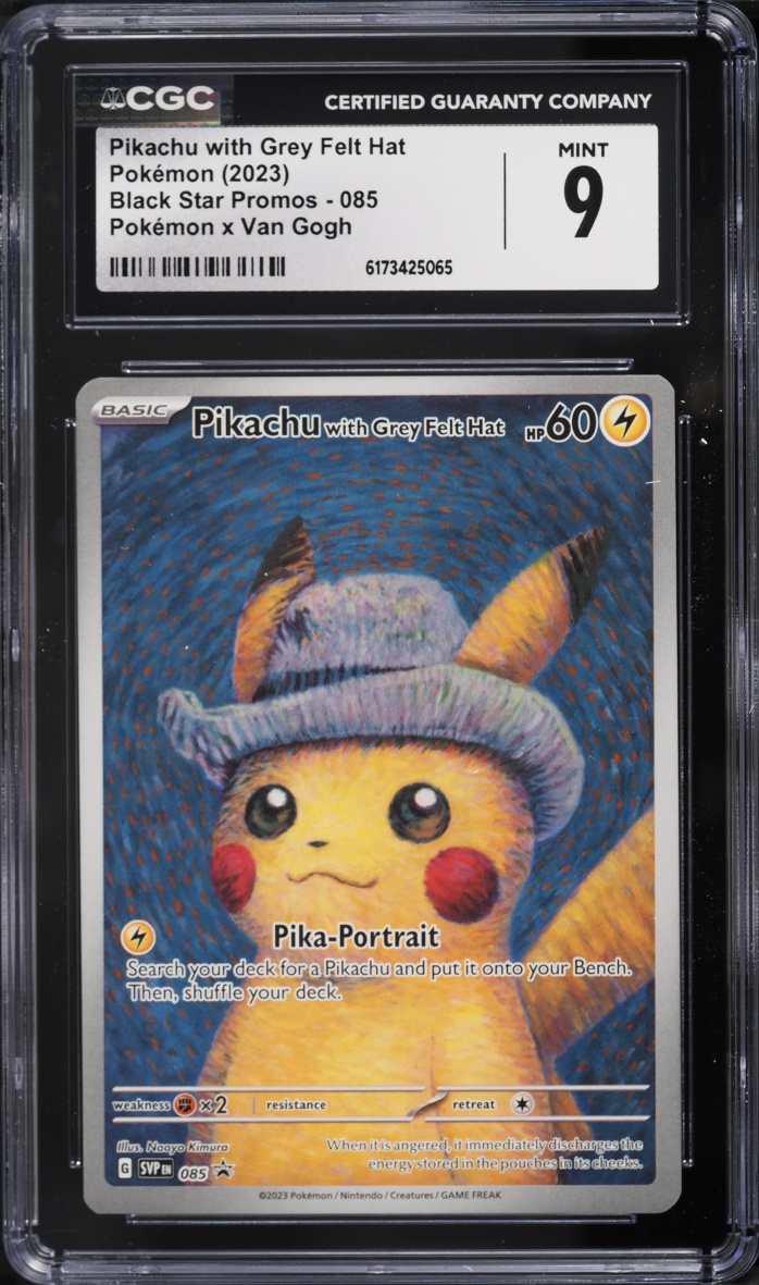 2023 Pokemon Scarlet & Violet Promo Van Gogh Full Art Pikachu With Grey Felt Hat #85 CGC 9 MINT