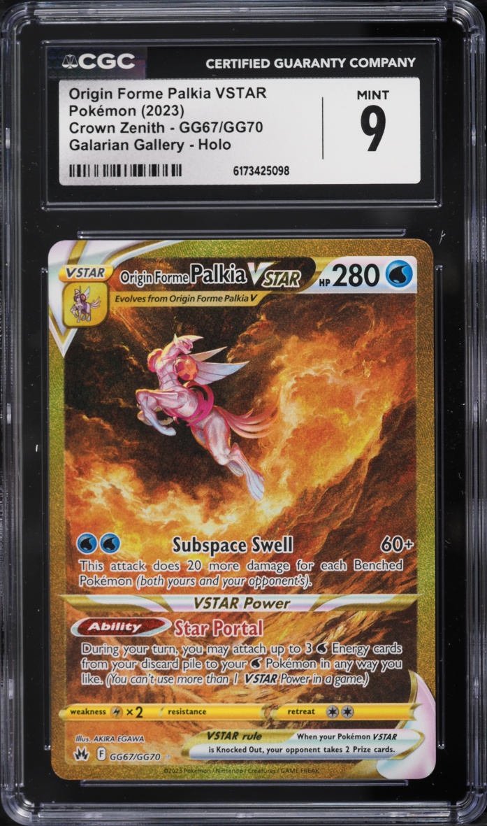 2023 Pokemon Sword & Shield Crown Zenith Gold Rare Origin Forme Palkia VSTAR #GG67 CGC 9 MINT