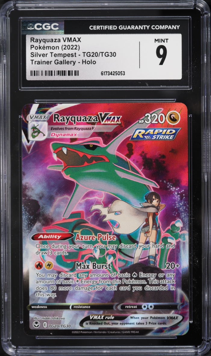 2022 Pokemon Sword & Shield Silver Tempest Trainer Gallery CHR Rayquaza VMAX #TG20 CGC 9 MINT