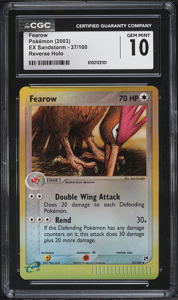 2003 Pokemon EX Sandstorm Reverse Holo Fearow #37 CGC 10 GEM MINT