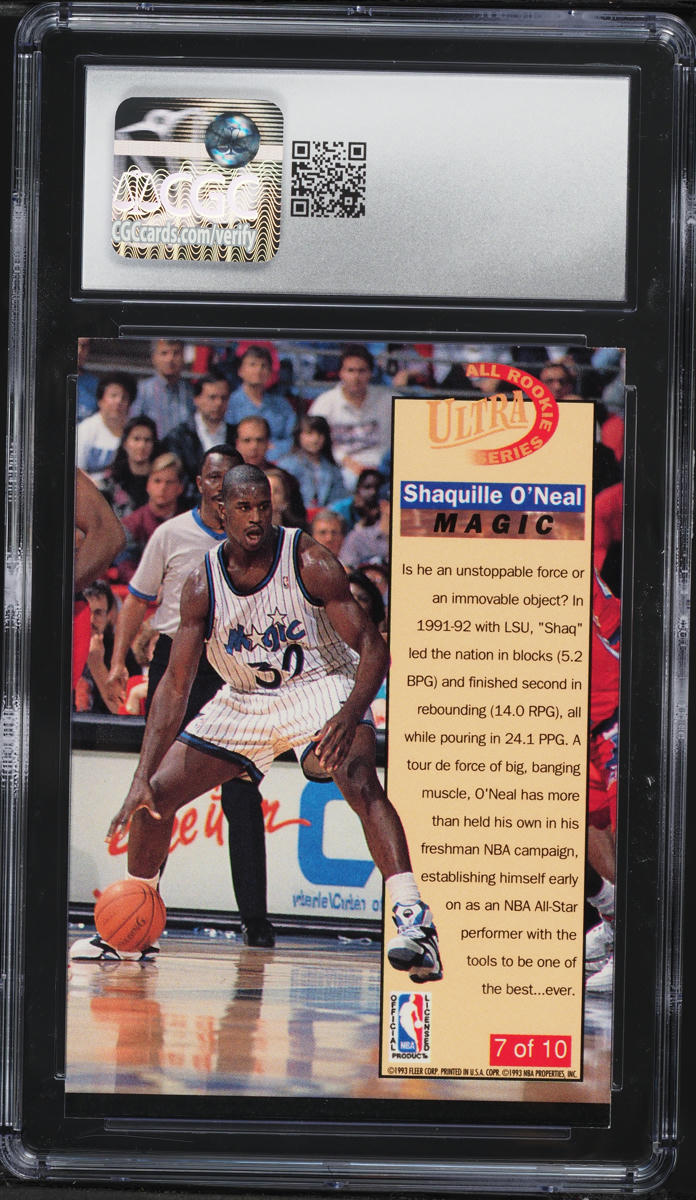 1992 Ultra All-Rookies Shaquille O'Neal ROOKIE #7 CGC 9 MINT