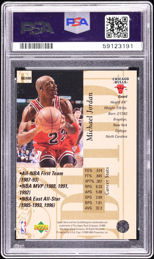 1995 Upper Deck Special Edition Gold Michael Jordan #SE100 PSA 9 MINT