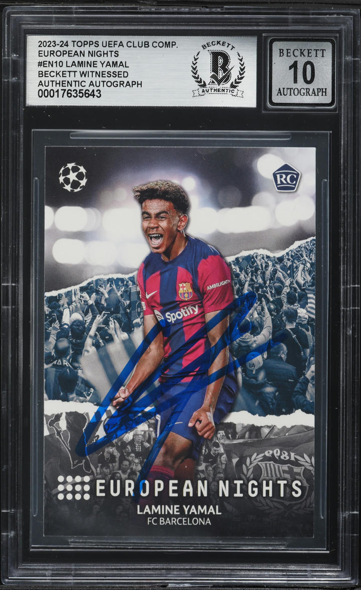 2023 Topps UEFA CC European Nights Lamine Yamal ROOKIE AUTO #EN-10 BAS BGS AUTH